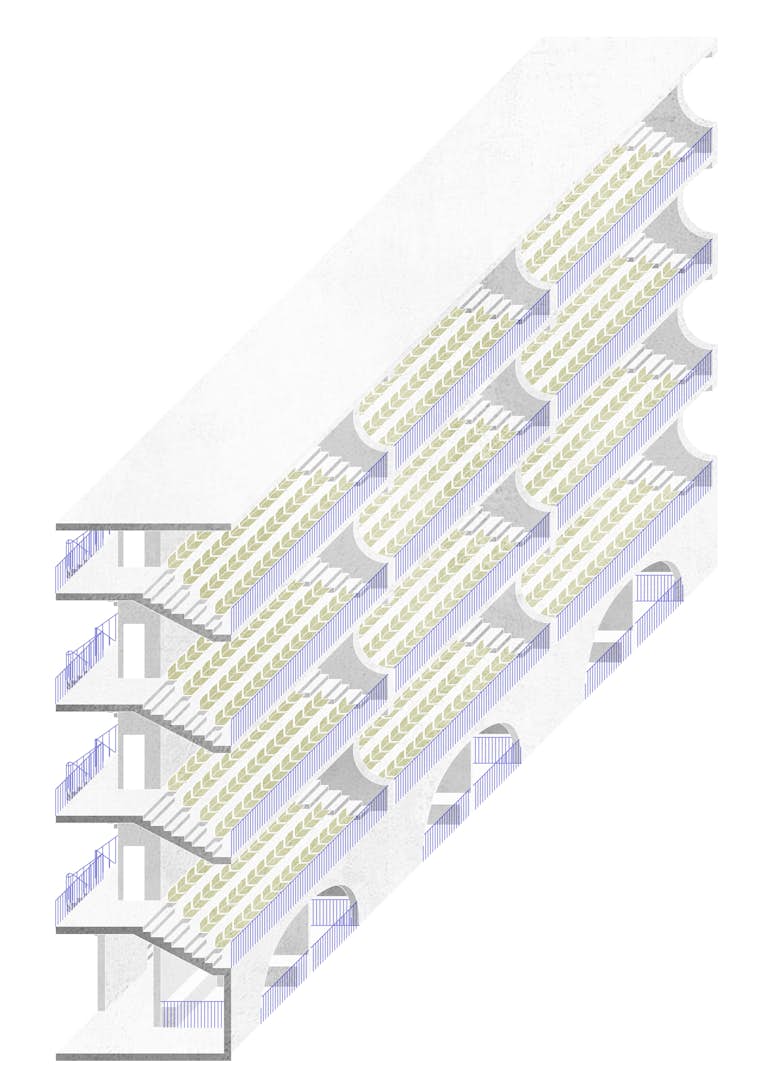 01 Distancing Stadium Axonométrie 100eme Sophie Costa Desired Spaces